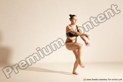 Underwear Martial art Woman White Moving poses Average long colored Dynamic poses Academic